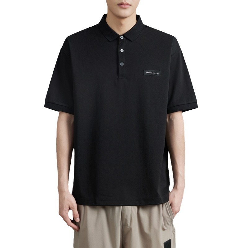 Quick-drying ice silk cotton cool-feel silky lapel short-sleeved polo shirt for men 2024 summer new style, slightly loose casual half-sleeved Item Picture
