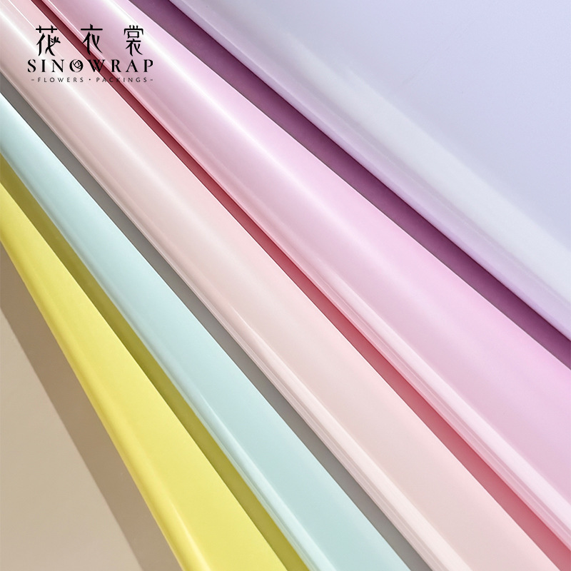 花衣裳微醺二代加厚防水鲜花包装纸亮面单色花艺包装材料现货批发细节图