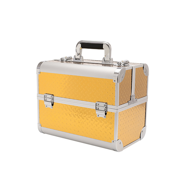 Professional makeup artist, multi-layer aluminum alloy tattoo and nail art box, makeup box, portable hand-held makeup box, toolbox customization Specification image