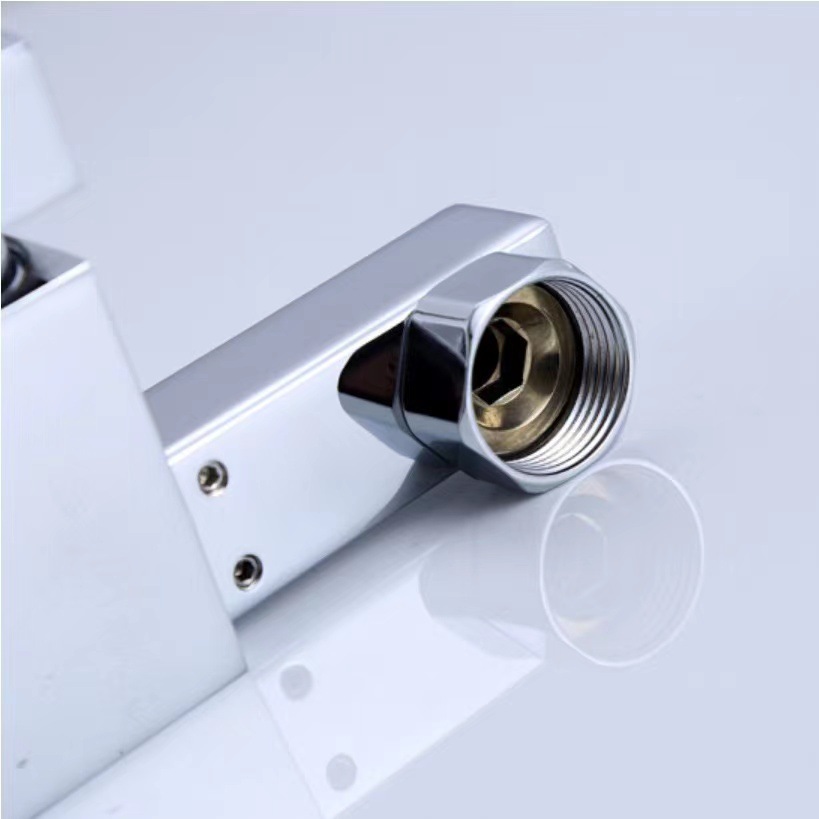 Cross-border foreign trade three-in-one faucet, wall-mounted cold and hot concealed bathtub faucet, bathroom mixing valve, four-sided shower faucet details Picture