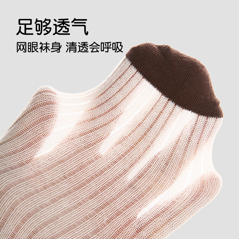 Wholesale children's socks for Spring/Summer 25: Mesh embroidered bear baby socks, cotton boneless breathable mid-calf socks for boys and girls Application Scenario
