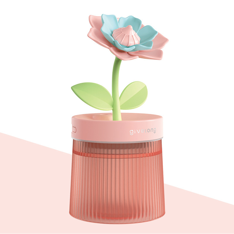 Gardenia Humidifier Usb Girls Home Bedroom Office Car Desktop Large Capacity Night Light Hydrating Spray Item Picture