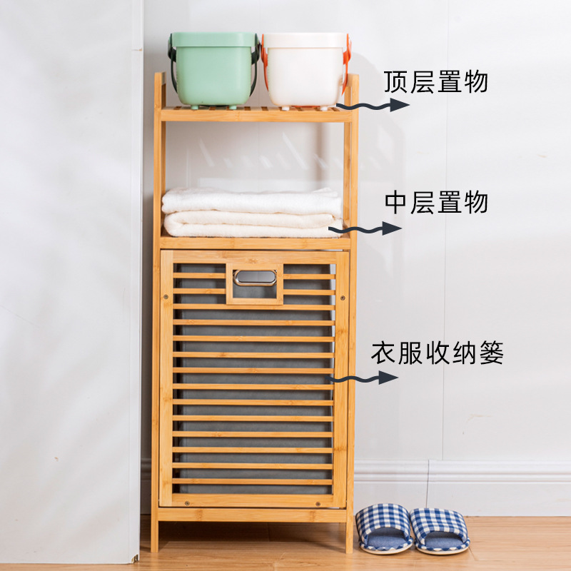 Dirty clothes storage basket, bathroom bamboo cloth dirty clothes basket, folding dirty clothes basket, household clothes storage basket Application Scenario