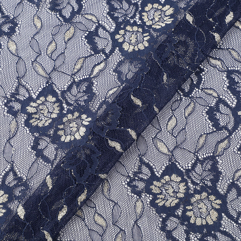 Gold thread lace fabric, multi-color non-elastic lace fabric, full polyester lace fabric, stage dress and skirt accessories details Picture