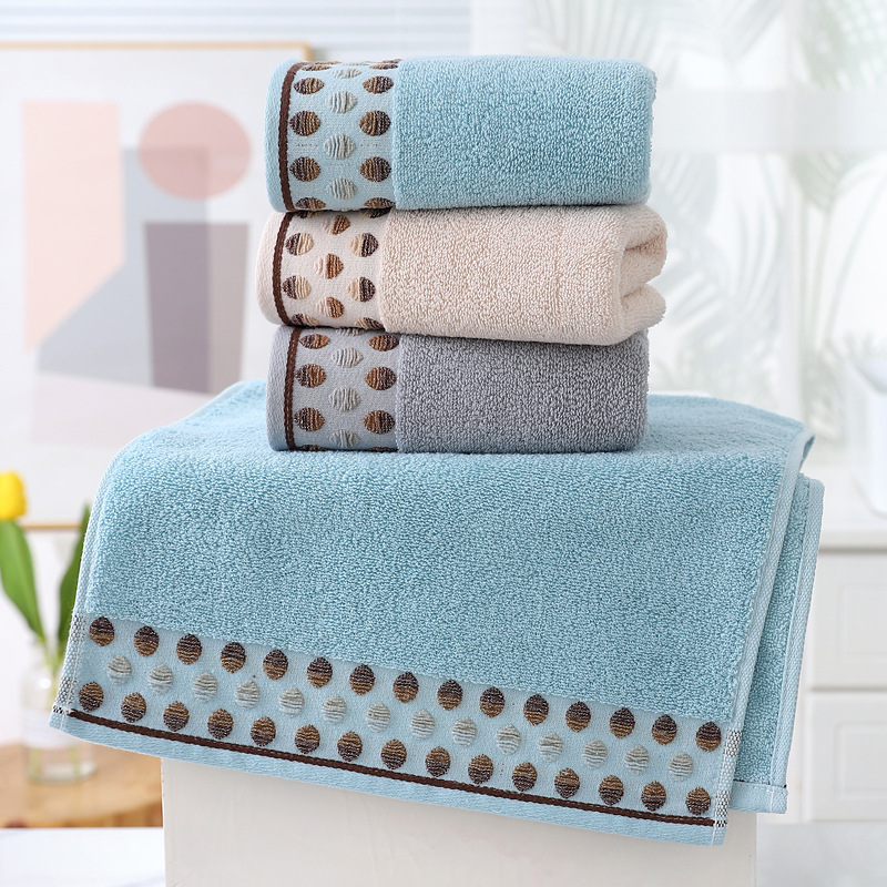 Hengyuanxiang Towel Factory Direct Wholesale Pure Cotton Towel Plain Jacquard Polka Dot Face Towel Face Towel Adult Household Household Application Scenario