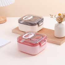 Lunch boxes for students and office workers can be heated by microwave oven to separate lunch boxes with dipping boxes for cross-border direct wholesale gifts