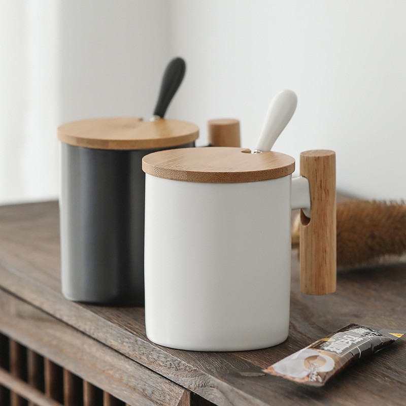 Ceramic coffee cups with LIDS, couple mugs details Picture