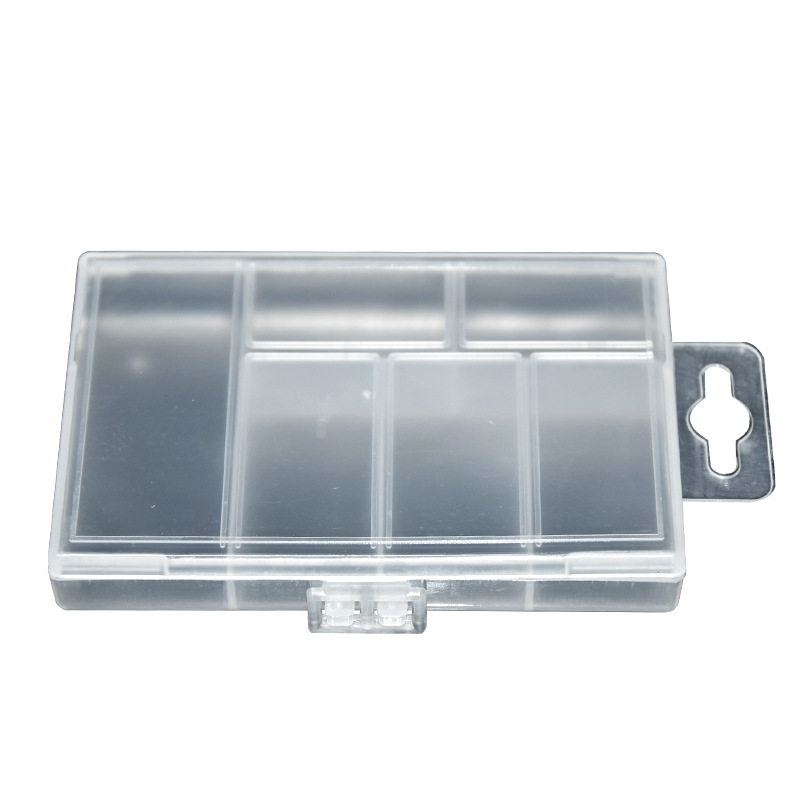 Fixed 6-compartment storage box, transparent PP plastic box, component jewelry packaging box, accessory fishhook box wholesale Item Picture