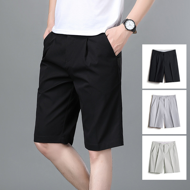 Business light luxury shorts for men, summer 2024 fashion casual capri pants for professional work, men's shorts Specification image