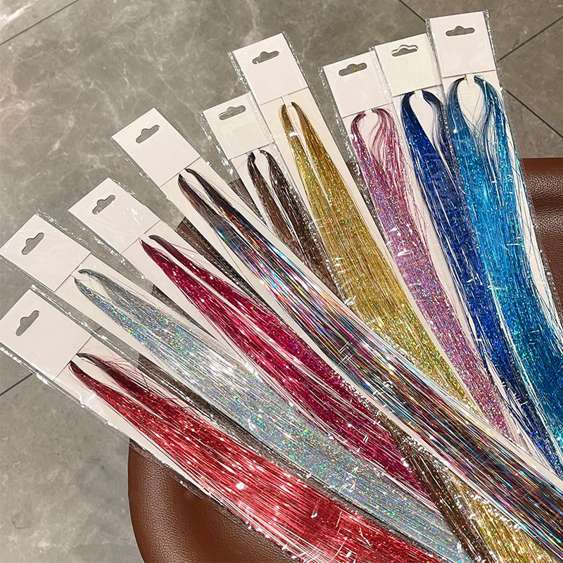 Braided hair color rope, wig thread, girls' seven-color hair tie, invisible and traceless hair extension color band, children's hair tie, dirty braid headwear