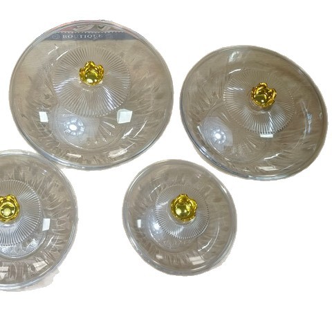 Five-piece set of European-style plastic fruit platter, salad bowl, fruit platter, pastry platter, household dried fruit platter with lid Item Picture