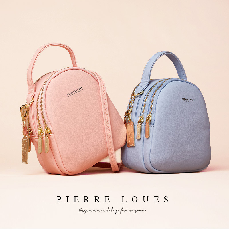 Pierre Louis 2024 New style backpack for women, Korean version solid color women's casual bag, simple and large capacity small backpack for women