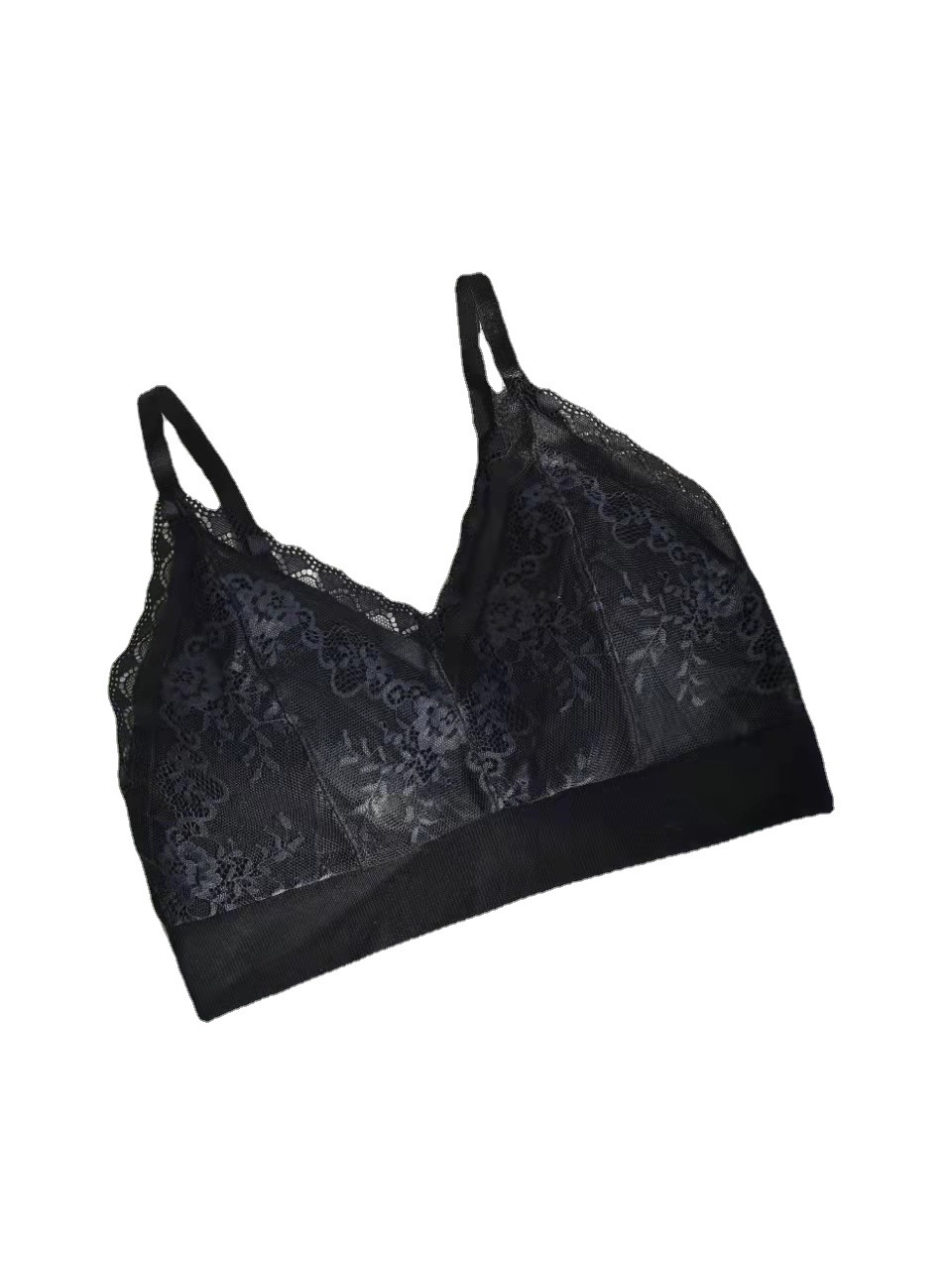 Small Fragrance Fixed Cup Lace Small Vest Latex Lace Underwear No Underwire Bra Push-Up Wrap Chest Beautiful Back Cotton Item Picture