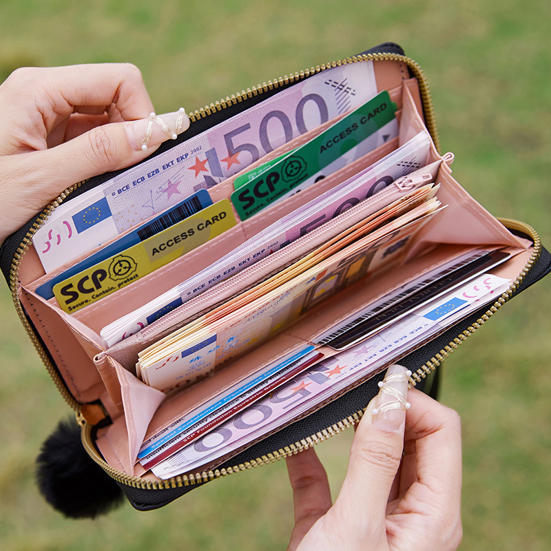 Large Capacity Purse Women's New Handheld Bag Mobile Phone Bag Student Coin Wallet Fashion Long Ladies Multi-Card Card Bag Specification drawing