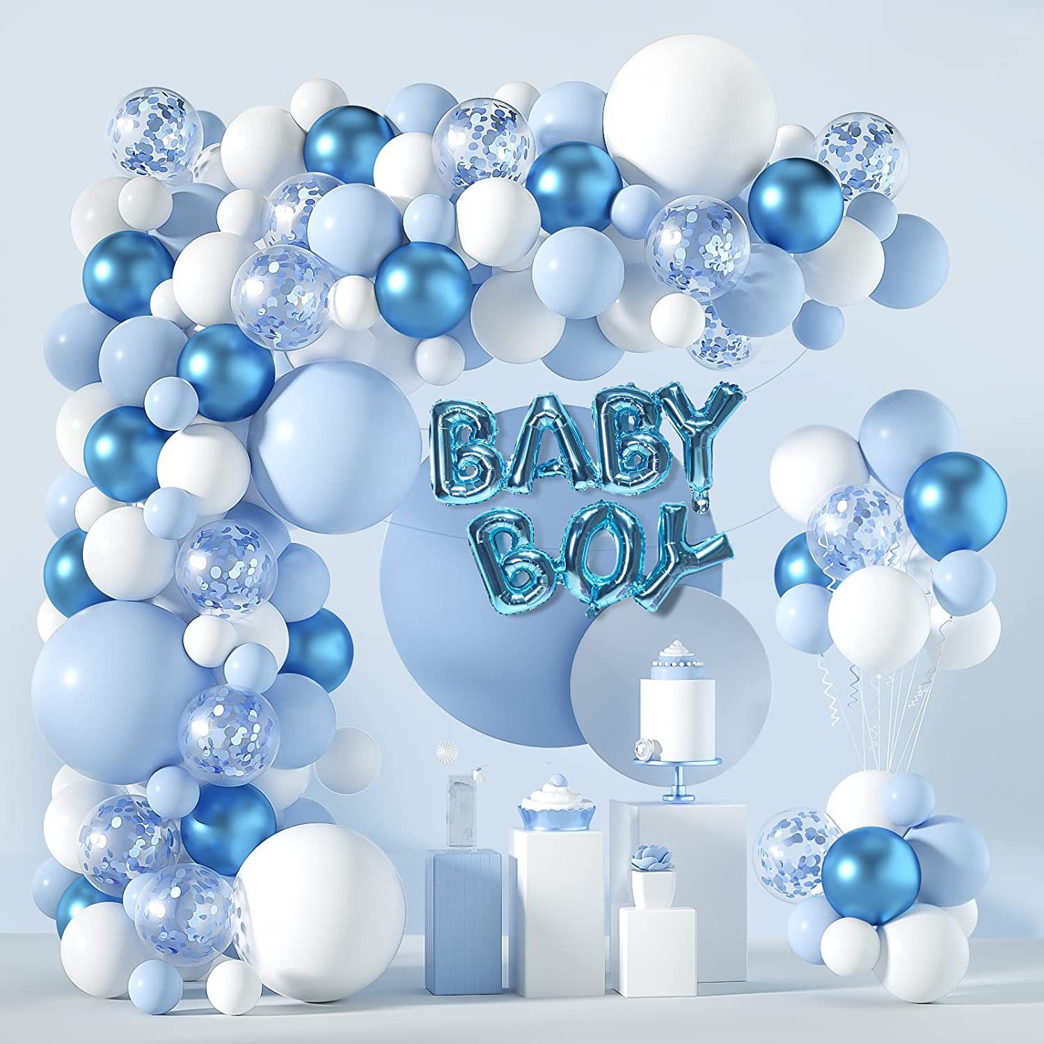 Wholesale of cross-border best-selling birthday balloon sets, birthday decoration sets for boys and girls, gender-revealing balloon sets details Picture