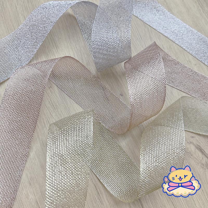 Gold And Silver Mesh With Handmade Diy Hair Accessories Bow Material Clothing Straw Hat Accessories Gift Box Flowers Bouquet Packaging