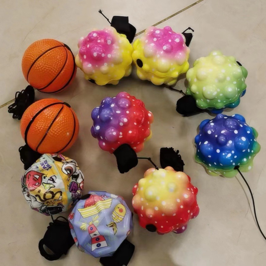 Pu High Elastic Old Man Fitness Exercise Artifact Hand Throwing Elastic Ball Wrist Elastic Ball Creative Rebound Football Basketball Play