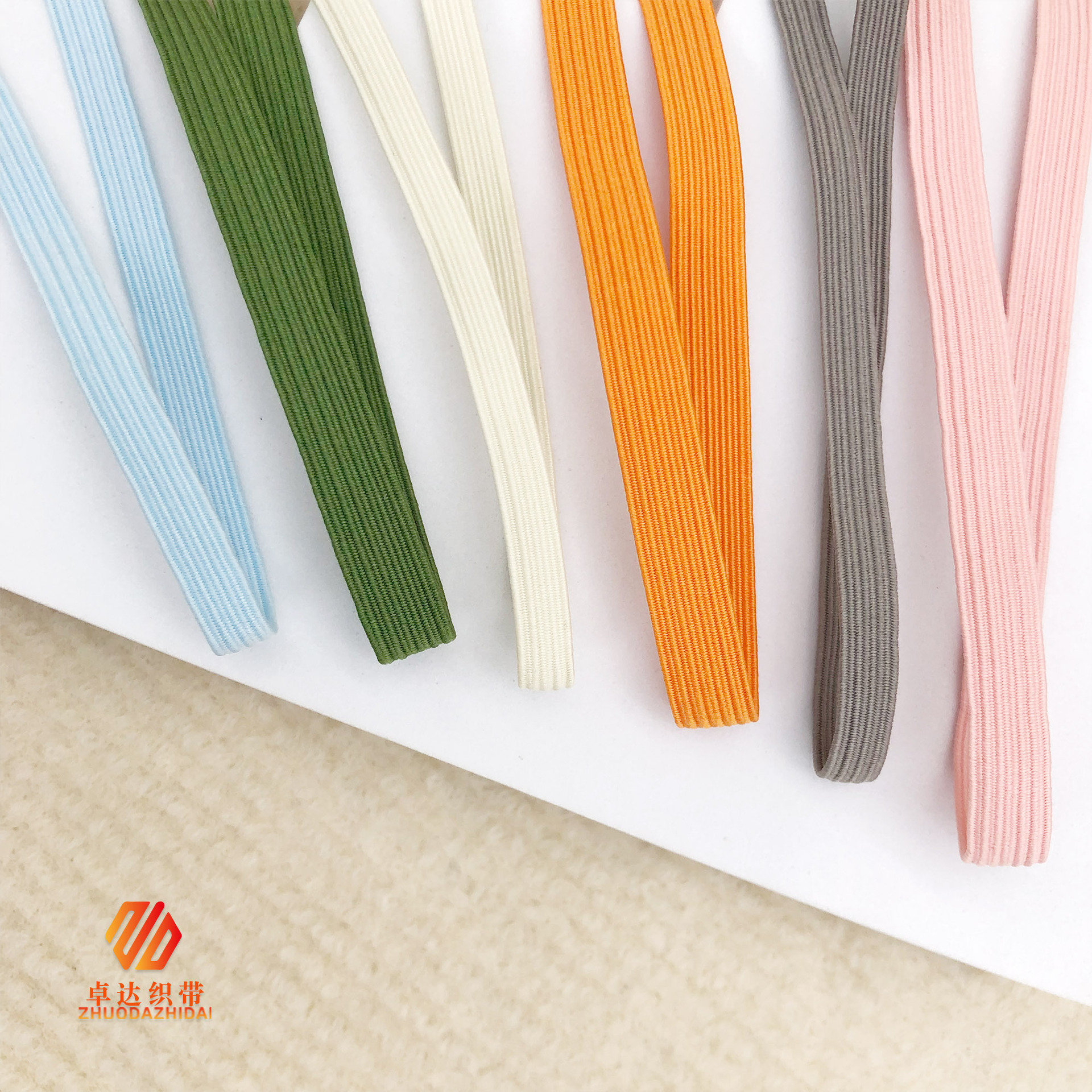 Spot 347 Color 0.3~1Cm Zouma Elastic Polyester High Elastic Rubber Rain Gear Rubber Band Polyester Bag Flat Webbing details Picture