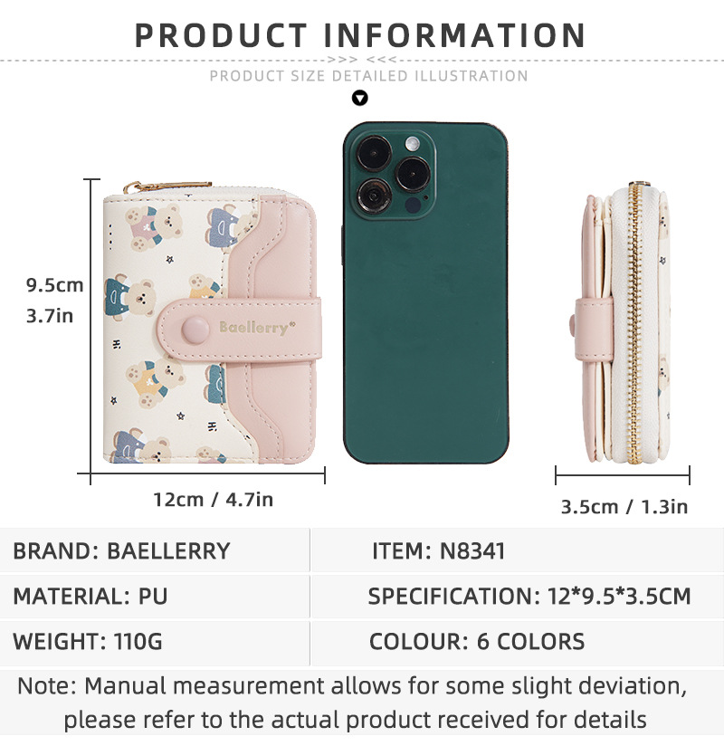 新款女士钱包短款拉链高级感学生钱夹多卡位跨境女式轻奢零钱包女详情5