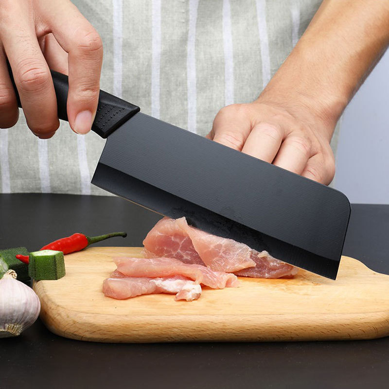 Stainless steel kitchen knife, black-edge gift knife set, household slicing knife, kitchen fruit knife, multi-functional chef knife Specification image