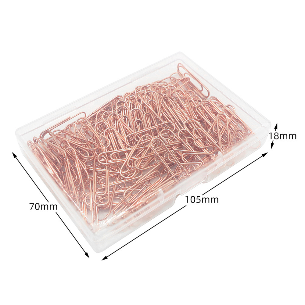 Wholesale of new 200-piece rose gold paper clips for office notebooks and paper clips from Amazon Specification image