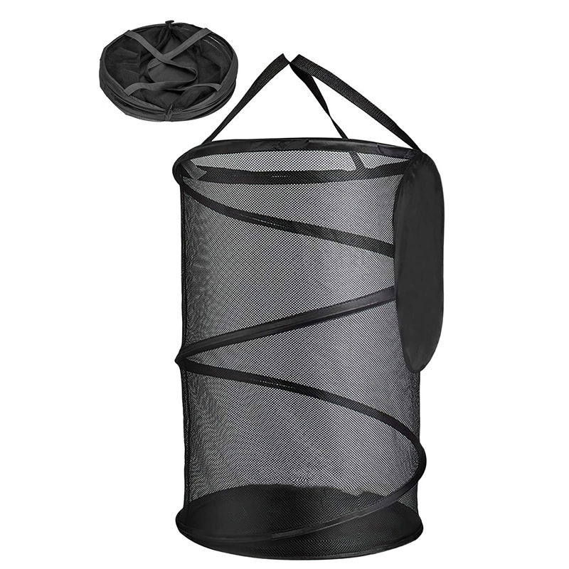 Portable Foldable Laundry Basket Amazon Breathable Mesh Cloth Hand Laundry Basket Laundry Toys Organizer Bucket Item Picture