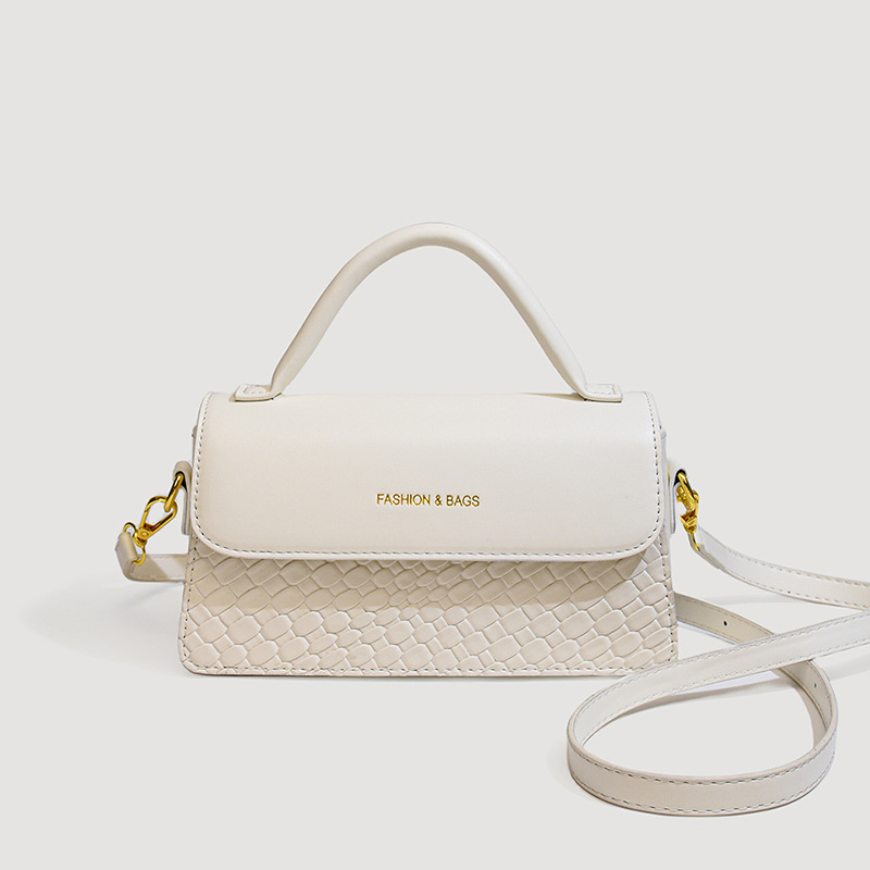 High-end cross-border wholesale retro and fashionable small square bag 2024 new style stone pattern stylish hand-held women's bag single-shoulder bag Specification image