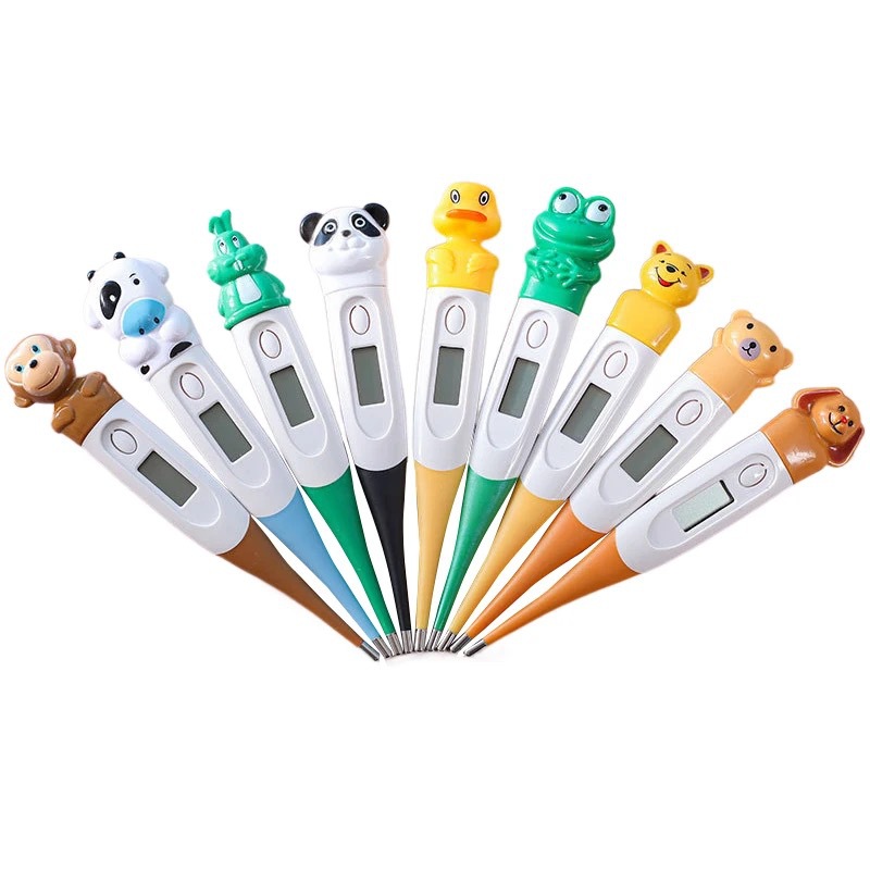 Cartoon Thermometer Soft Head Animal Head Frog Monkey Electronic Thermometer For Children And Infants English Version Thermometer Item Picture
