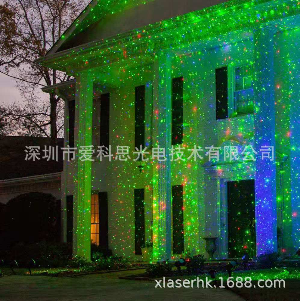 Amazon's best-selling lawn lights, RGB firefly garden laser lights, Christmas garden stage lights in red, green and blue Application Scenario