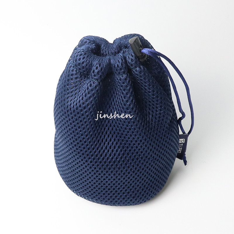 Hot-selling round-bottom mesh audio bag with drawstring and drawstring opening sandwich mesh small cloth bag, earphone storage mesh cloth bag manufacturer