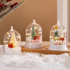 圣诞节装饰品发光火树银花礼物小夜灯桌面商场圣诞树雪景摆件布置