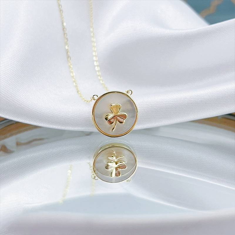 White fritillary clover necklace for women 2022 new fashion fashion all high sense accessories wholesale details Picture