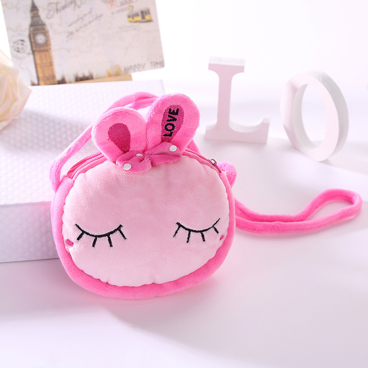 New Korean-style cartoon cute children's plush crossbody bag, girl's single-shoulder crossbody bag, baby's versatile small change bag Specification image