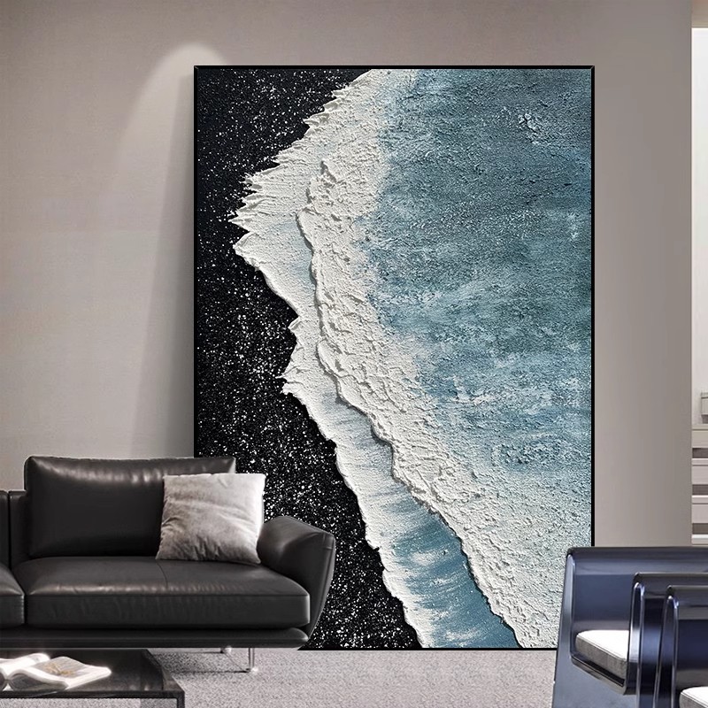 大芬村油画客厅装饰画沙发背景床头肌理画轻奢风手绘油画