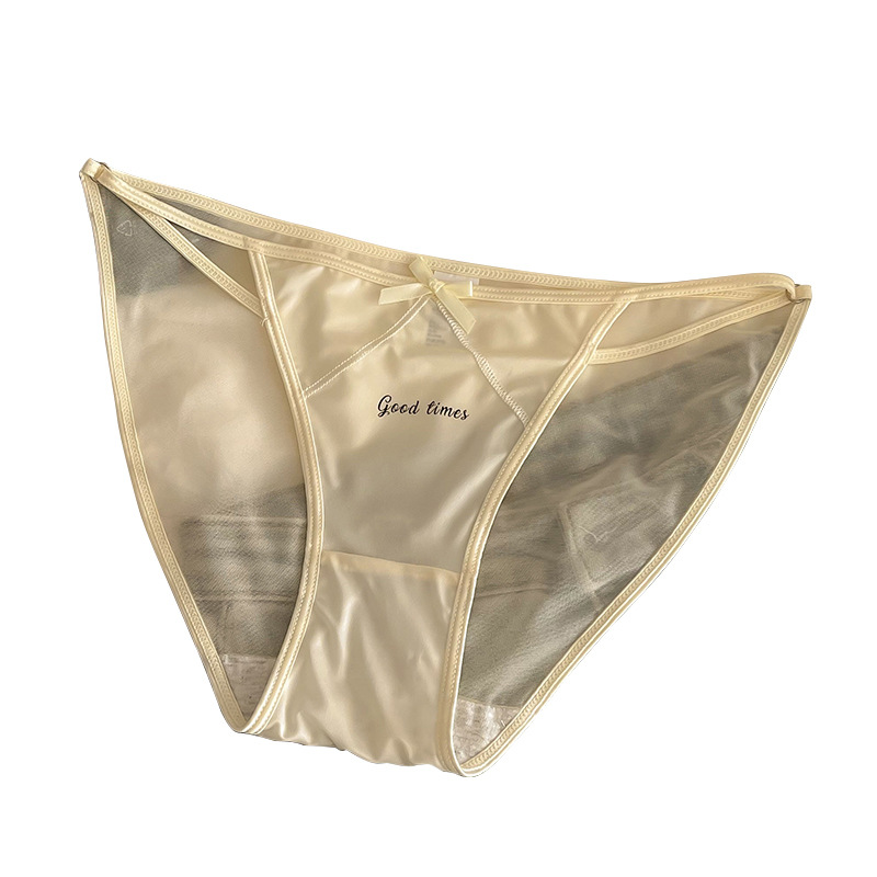 Summer thin underwear for women, low-waisted mesh, sexy and pure, breathable pure cotton crotch triangle waistband Item Picture
