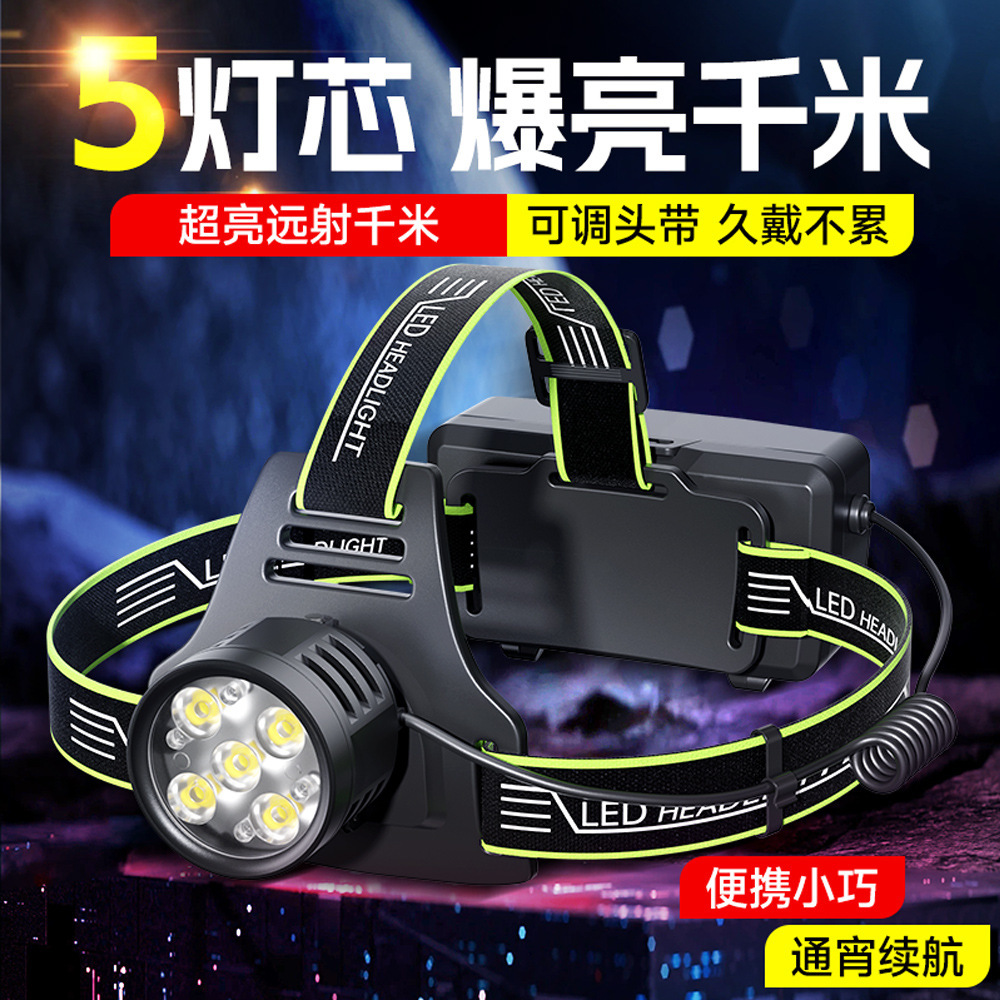 Cross-border white laser long-range headlamp, outdoor zoom headlamp, camping headlamp, multi-functional zoom intelligent digital display headlamp Specification image