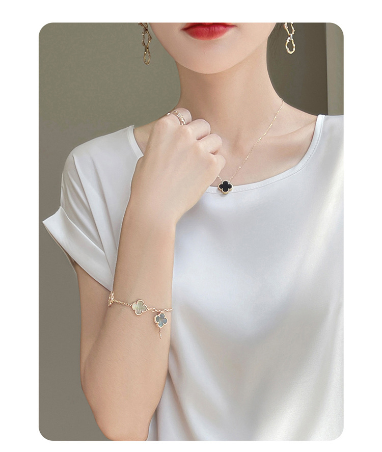 A new summer collection of silk top, short-sleeved T-shirt, simple and loose, round-neck mulberry silk tank top with acetate satin pic 20