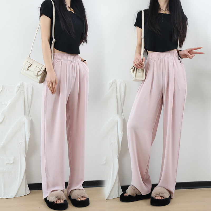 Japan And South Korea Lazy Wind Pleated Pants Women's Spring Advanced Sense Of Wide-Leg Pants Draping Sense Of Casual Loose Yamamoto Pants Long Pants details Picture
