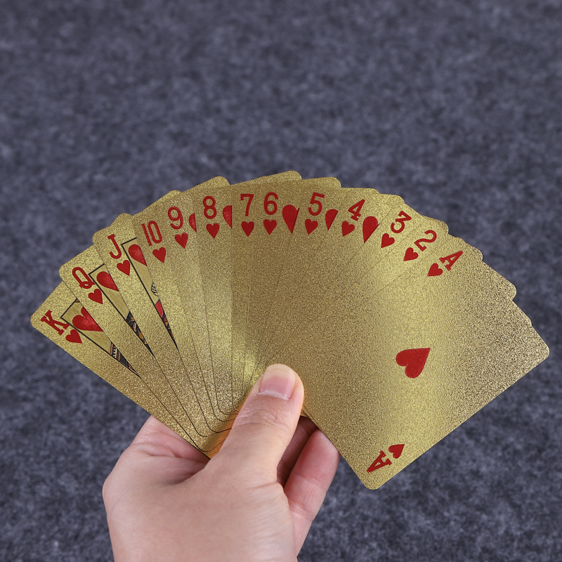 扑克牌创意加厚金色PVC聚会游戏牌普通扑克牌土豪金 可印制logo详情图4