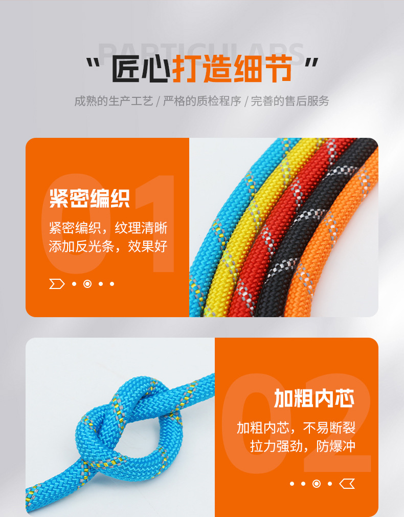 跨境亚马逊防爆冲狗绳牵引绳反光绳狗链子牵狗不勒手多色宠物狗绳详情5