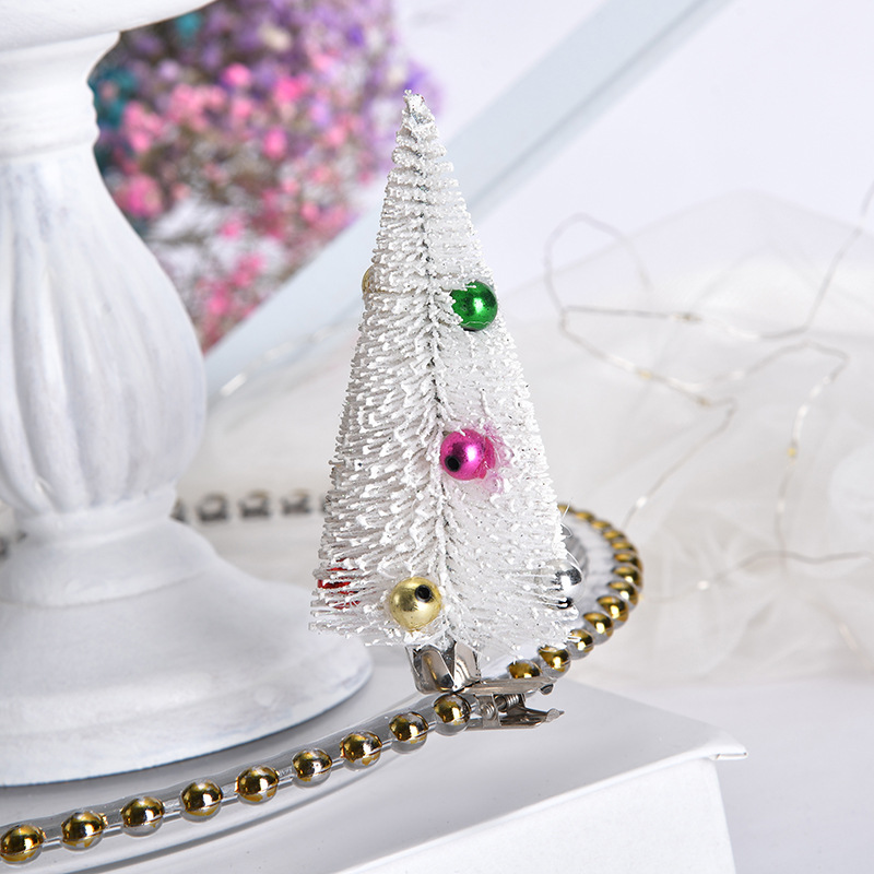 Colorful beaded Christmas tree hairpins, Christmas decoration items, 2023 Christmas decorations, desktop ornaments, supplied by the manufacturer Specification image