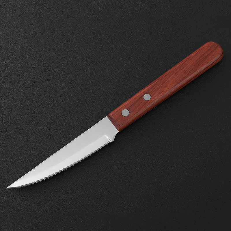 Home Wooden Handle Tableware Steak Knife And Fork Hotel Western Stainless Steel Tableware Set Three Sets Of Knife, Fork And Spoon Wholesale Application Scenario