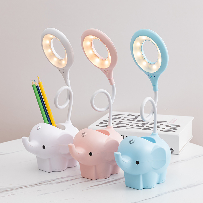 Cute elephant desk lamp led eye-protecting study creative dormitory desk touch lithium battery smart color-adjustable desk lamp Application Scenario