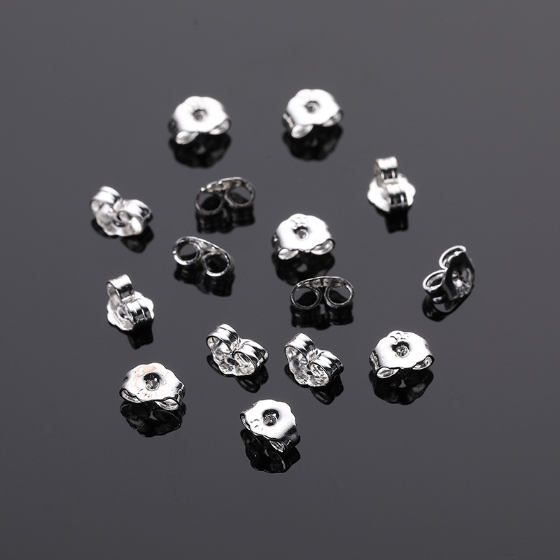 DIY jewelry materials, earrings, accessories, ear studs, plugs, electroplated 925 characters, butterfly earplugs, earrings, ear plugs, metal ear pads details Picture