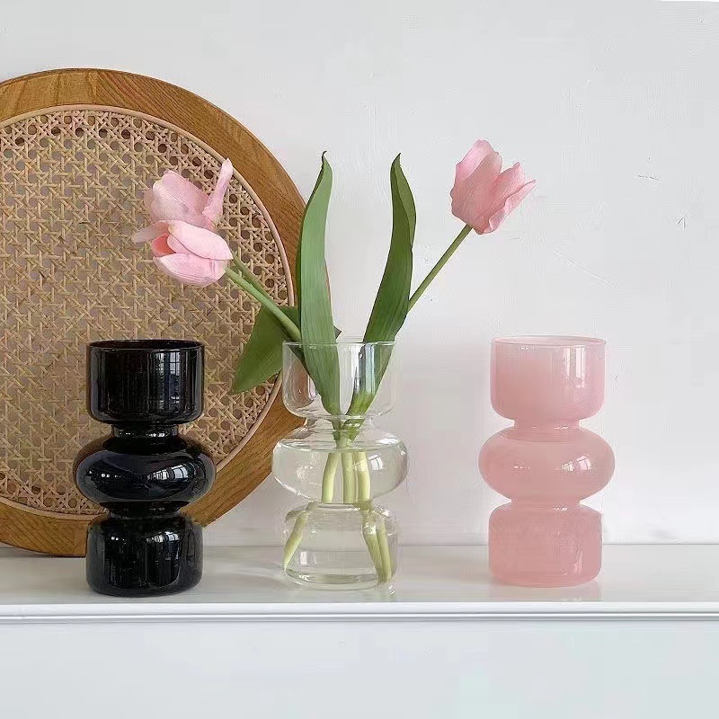 Factory fashionable European-style glass vases, spray-painted table arrangements, flower arrangements, hydroponic containers, dining table and office desk ornaments details Picture