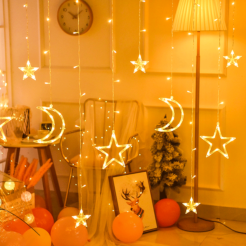 أضواء جديدة من طراز LED البرونزية، أضواء الستائر والنجوم والمصابيح الشرائح الثلجية Specification image