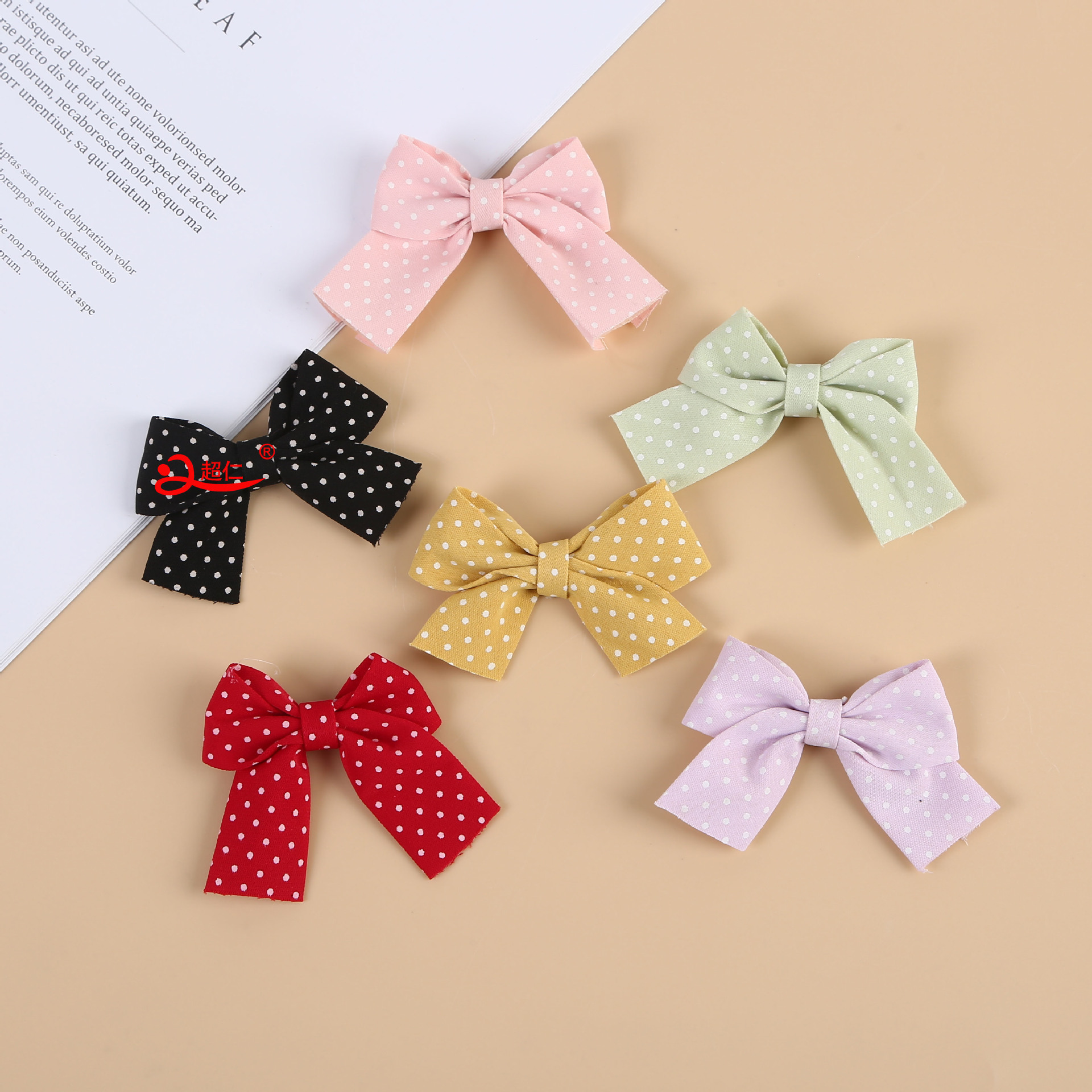 Handmade Bows Japanese And Korean Style Hair Accessories Gift Clothing Accessories Retro Color Polka Dot Bows Can Be Made details Picture