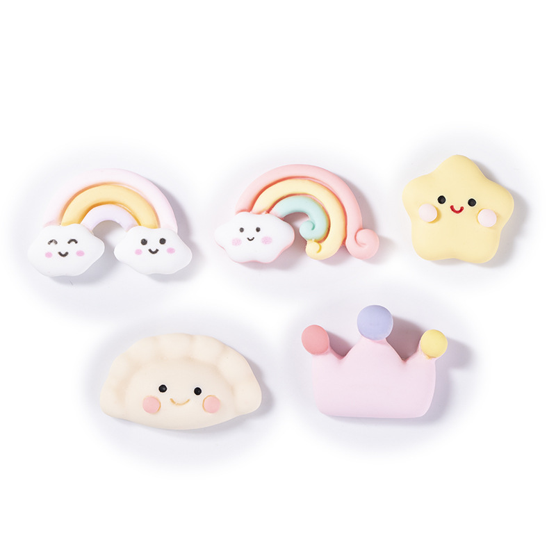 New Katong cute Rainbow star Dumpling resin accessories diy cream glue phone case patch accessory material Item Picture