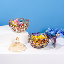 欧式玻璃糖果罐透明带盖储物罐水果碗首饰盒糖缸调味罐储物罐