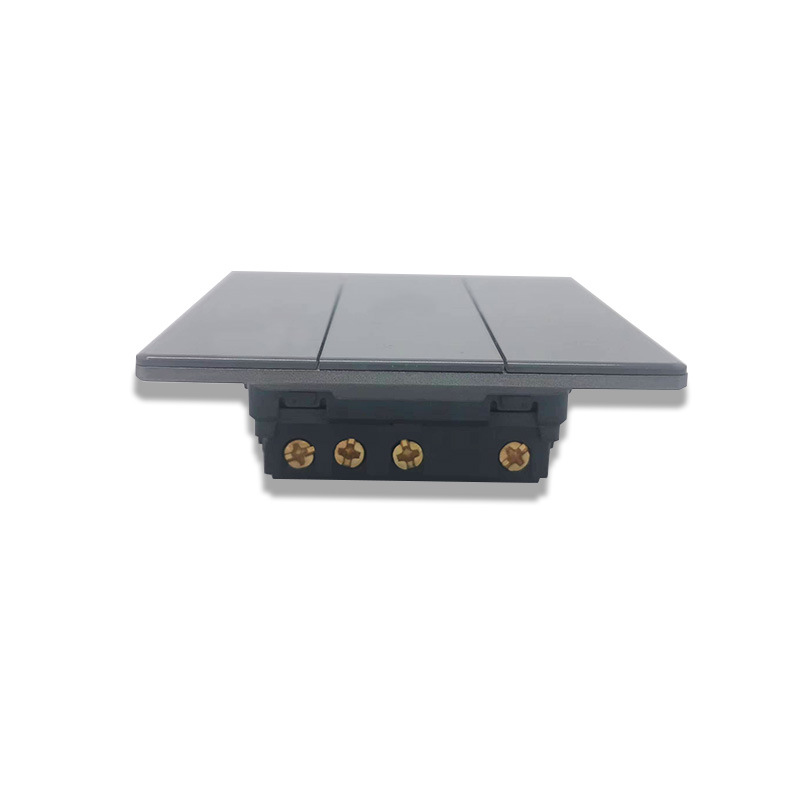 Factory Direct Cross-Border Foreign Trade European Regulation 86 Bedroom Kitchen Simple Grey Mirror Three Open Wall Switch Panel Specification drawing